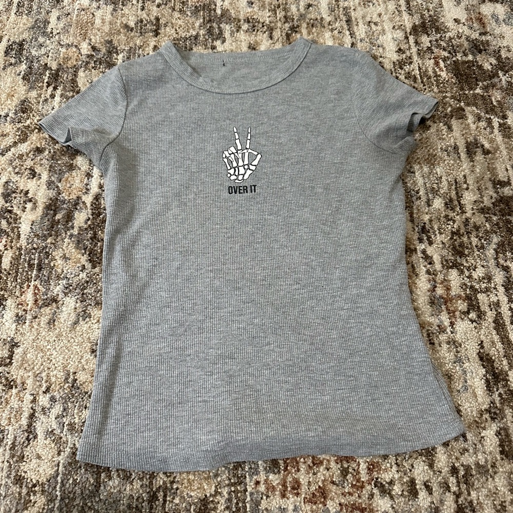 Gray Kids T-Shirt with Graphic Print
